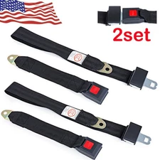 2PCS Seat Belt 2 Point Adjustable Retractable Car Single Seat Lap Universal Lap