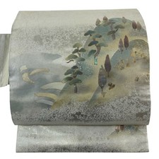 JAPANESE NAGOYA OBI BEIGE PURE SILK BB0576