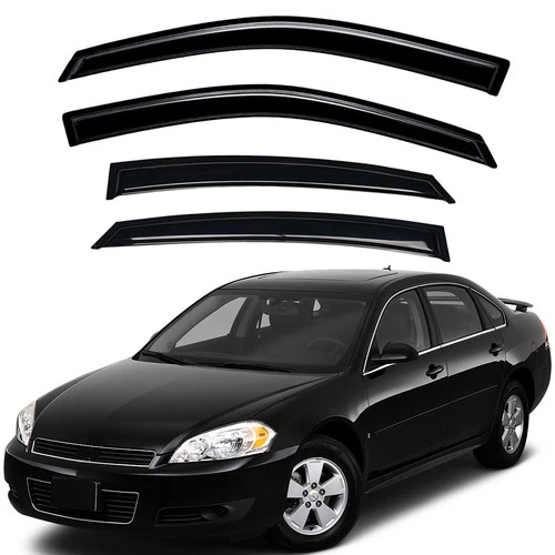 Tape-on Window Visors Sun Rain Guards Vent Shade for 2006-2013 Chevrolet Impala