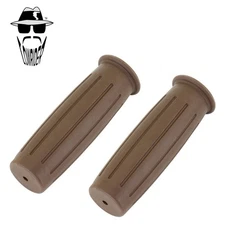 Original Lowrider Vintage Retro Brown Grips – Smooth Line Classic Cruiser Style.