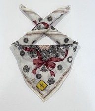 FENDI HANDKERCHIEF Logo Monogram Coquette Pink Ribbon Cotton POCKET SQUARE 20  