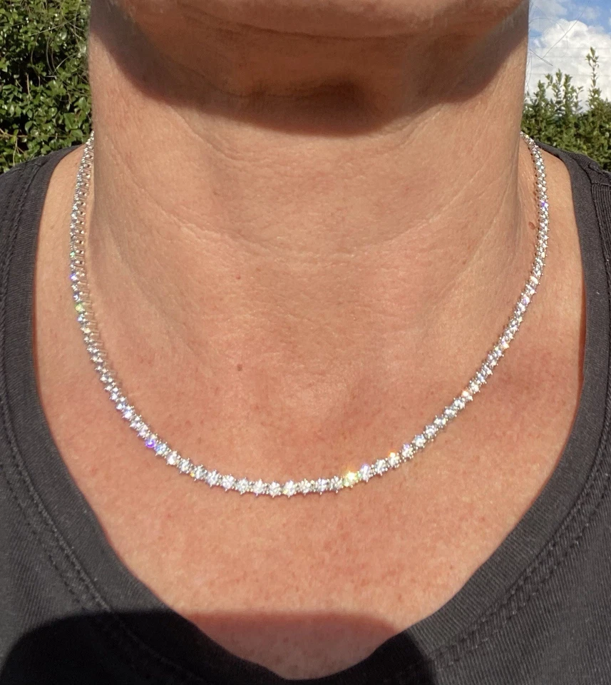 Collana Argento Con Diamanti Sintetici - Immagine 3 di 4