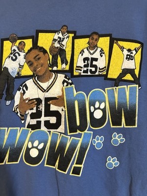 Vintage Bow Wow T Shirt Medium Y2K Rap Tee Double Sided Graphic Blue
