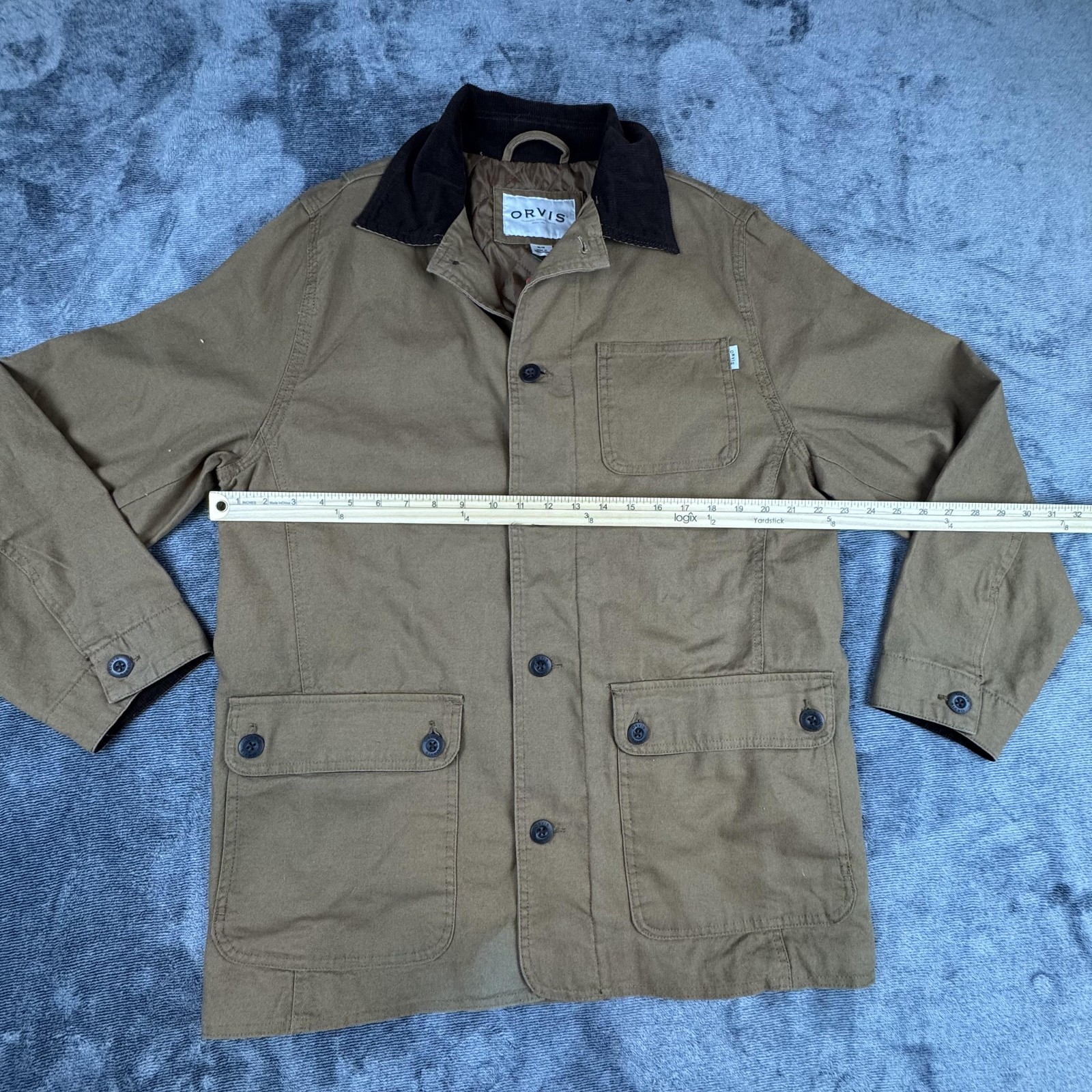 Orvis Barn Jacket Mens Medium Brown Classic Cotton Lined Outdoor Field Coat New