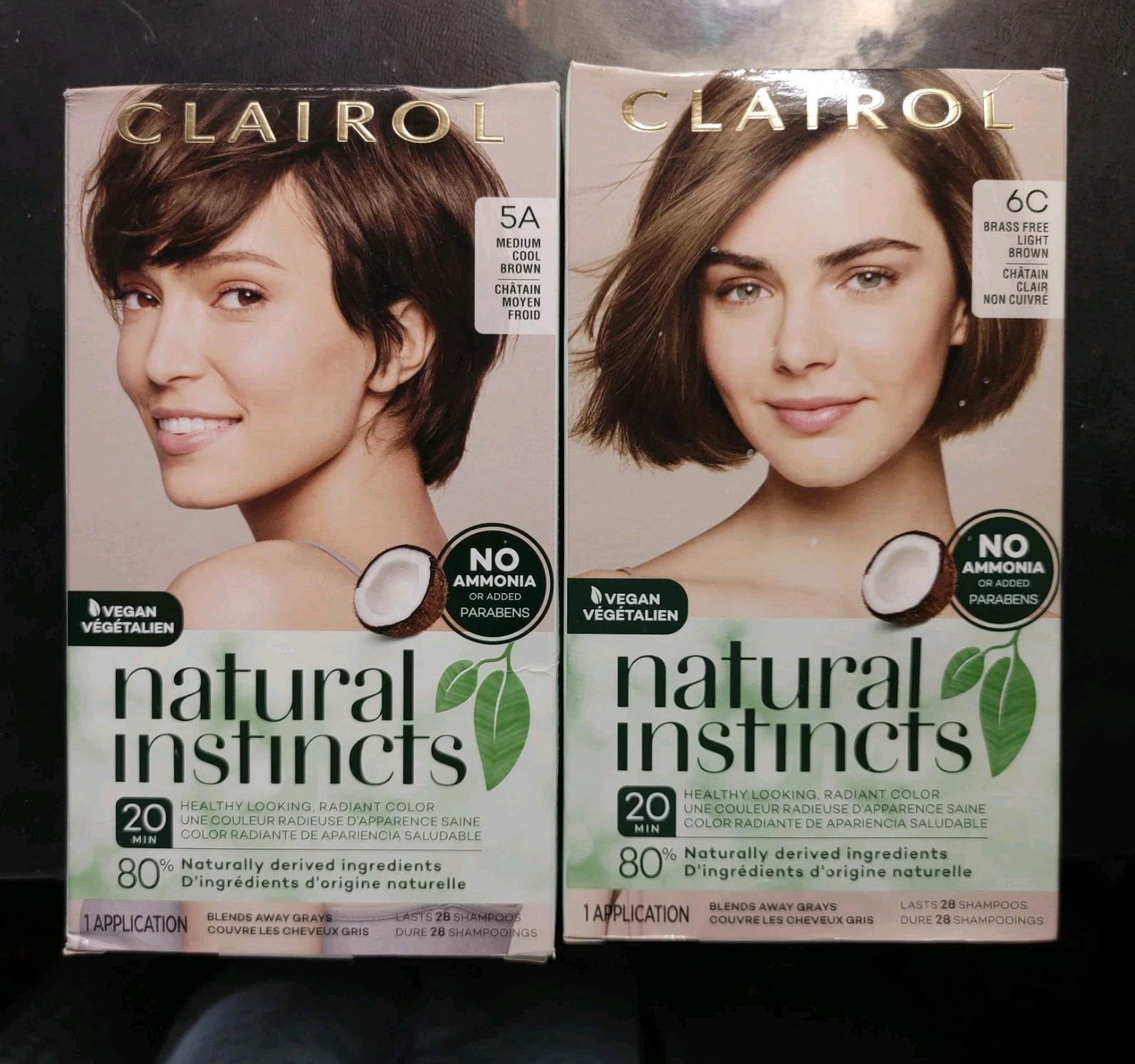 2 CLAIROL NATURAL INSTINCTS, Hair Color, Semi-permanent, 5A 