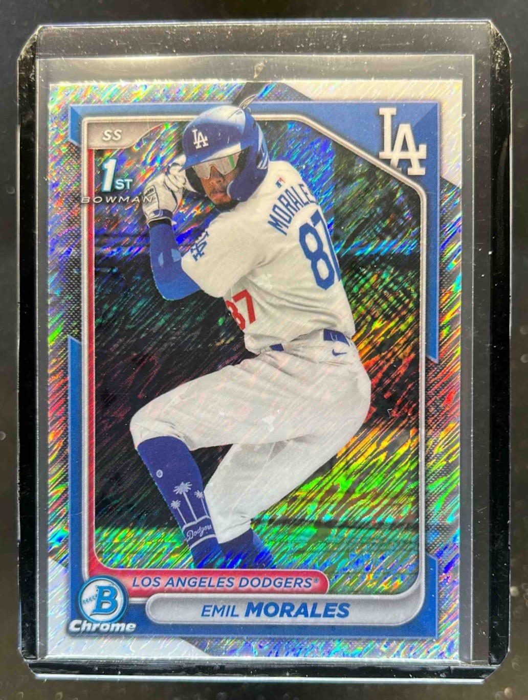 2024 Bowman Chrome Emil Morales Shimmer Refractor 1st #BCP-221 Dodgers