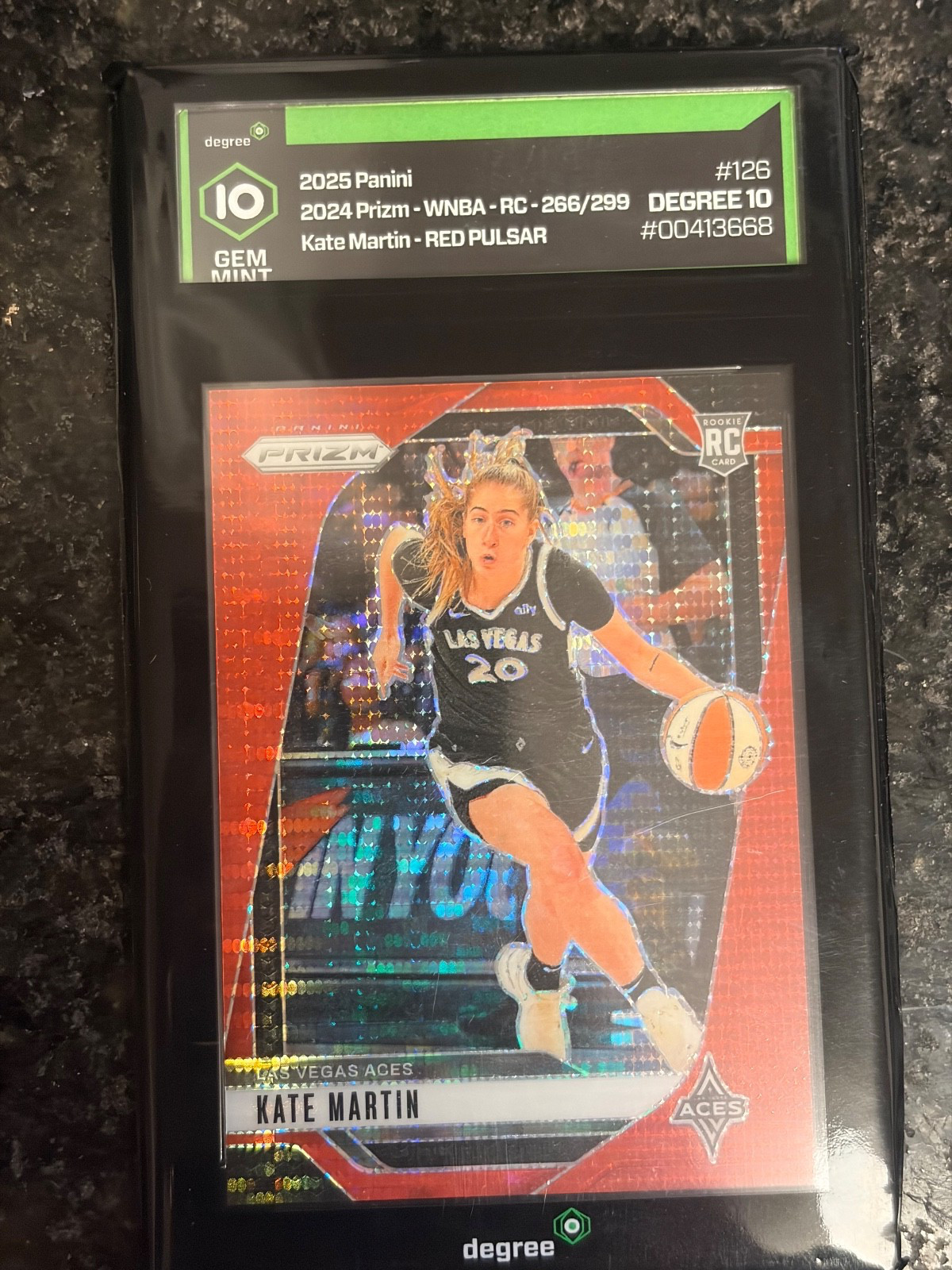 2024 Panini Prizm WNBA - Kate Martin #126 Red Pulsar Prizm /299 (RC)