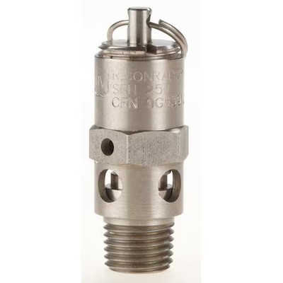 Conrader Srh250-Ss-060 Safety Valve, Hard Seat, 1/4 In, 60 Psi, Ss