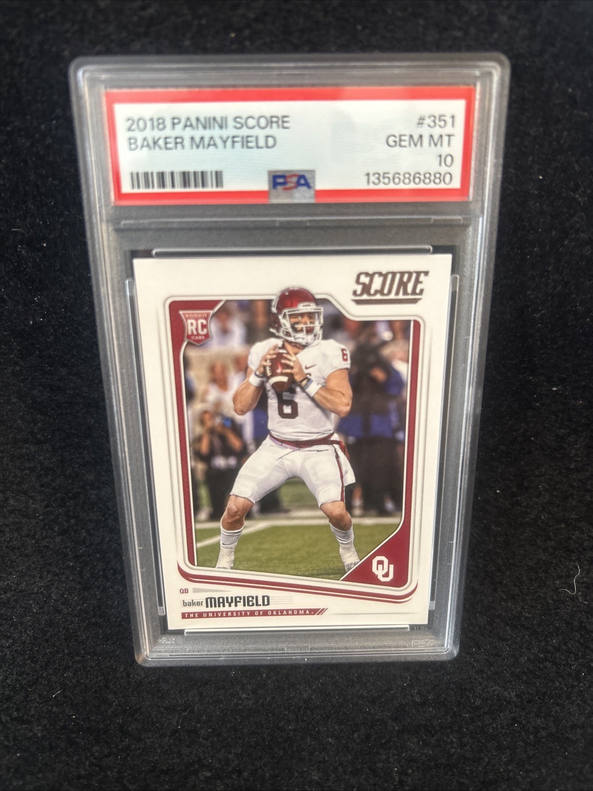 PSA 10 GEM 2018 PANINI SCORE BAKER MAYFIELD ROOKIE RC