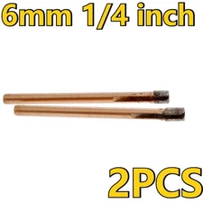 2Pcs Diamond Hole Saw Drill Core Bit Diameter 6mm 1/4 inch for Marble Stone Tile