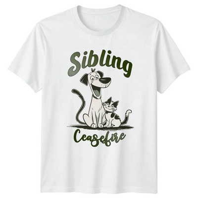 Geschwister Waffenstillstand T-Shirt Hund Katze Haustierliebhaber Tier Humor Weihnachten