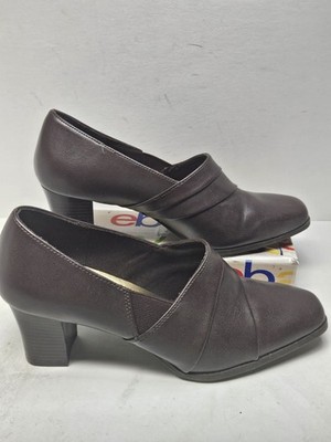 Comfort Plus By Predictions Women's Size 7 Slip On Burgundy Block Heel Loafer