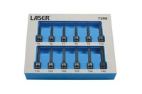 "Laser Tools Impact Star Stecknuss Bit Set 1/4\"D 12Tlg 7398"