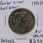 1915-D Barber Silver Half Dollar AU Details