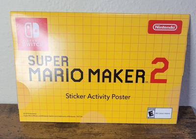 Super Mario Maker 2 Nintendo Promo Sticker Activity Poster Factory Sealed Switch