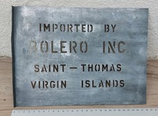 Rhum Saint Thomas Virgin Islands ancien pochoir en tôle pour les fûts