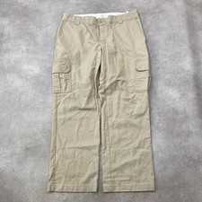 Dickies Cargo Trousers Mens 38" Straight Leg Workwear Multi-Pocket Pants, Beige
