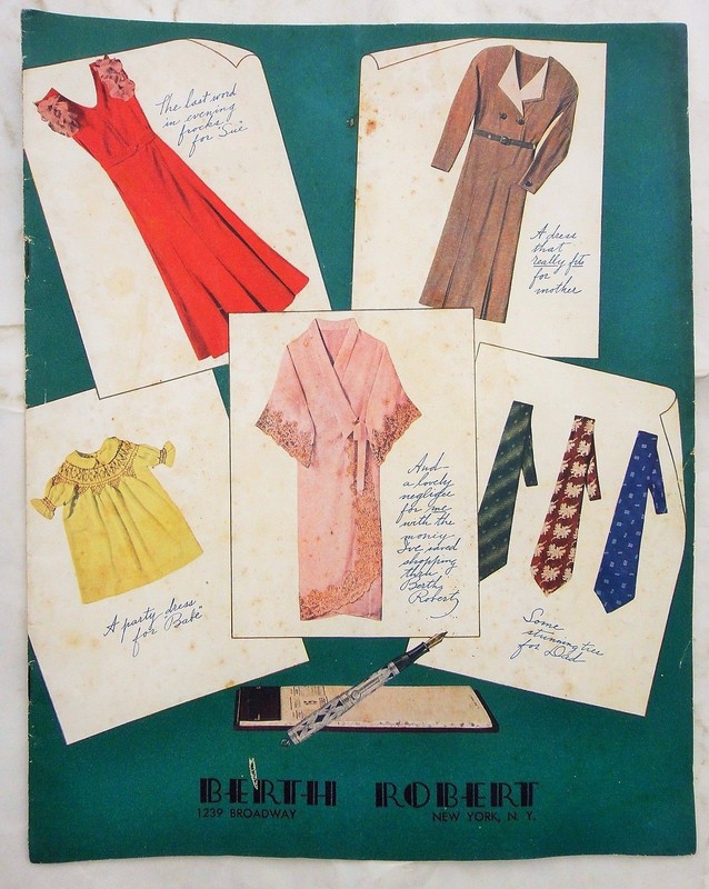 1932 antique SEMI-FINISHED FASHION CATALOG broadway ny BERTH ROBERT pattern