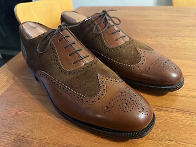 New PEAL & CO Suede over Leather SPECTATOR Shoes in 2-Tone Brown 12-D UK/13-D US