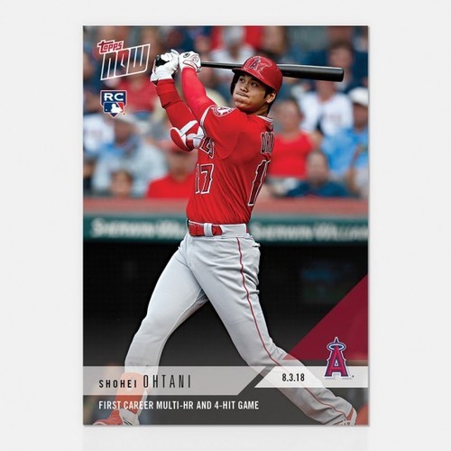 2018 TOPPS NOW #553 SHOHEI OHTANI FIRST CAREER MULTI-HR AND 4-HIT GAME