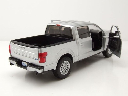 Ford F-150 Limited Crew Cab Pick Up 2019 Plata Modelo De Coche 1:24 MotorMax - Imagen 5 de 9