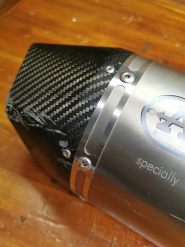 2014 Aprilia Caponord 1200 Arrow Race Competition Exhaust Pipe Can w Heat Shield - Picture 4 of 12