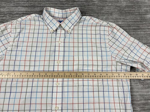 Saddlebred Shirt Mens Large Multicolor Shortsleeve Button Up Cotton Blend - Picture 4 of 11