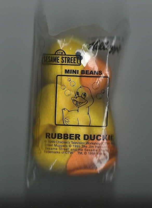 1999 Kelloggs Sesame Street Mini Beans RUBBER DUCKIE sealed in bag