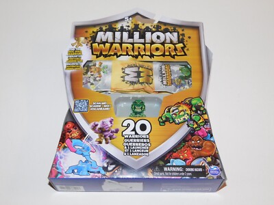 SILVER - MILLION WARRIORS 20 Blind Bags & Launcher Starter Set 1 Guaranteed Rare