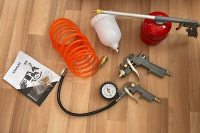 Kit Zubehör Kompressor Druckluft Stanley 8 Stücke Airbrush aus Aluminium