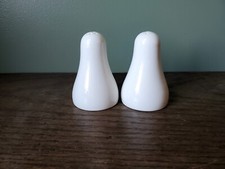 Vintage Syracuse China Syralite Solid White Salt Pepper Shakers MCM Made in USA