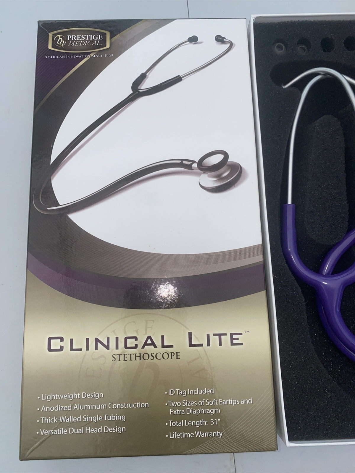 Prestige Medical Clinical Lite Stethoscope, Purple 