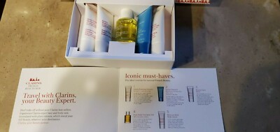 Clarins French Beauty Box Travel exclusive iconic must haves 5 beauty items  NIB