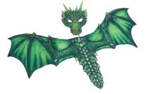 Dragon Mask  Wings Set - Green - Sublimated - Costume Accessory - One Size