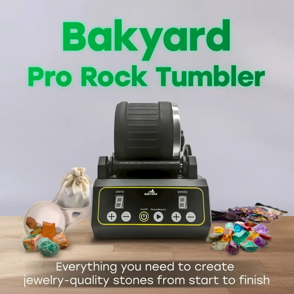 Professional Rock Tumbler Kit 1.2kg Barrel 3-Speed Timer Grits Stones Jewelry - image 2 of 4