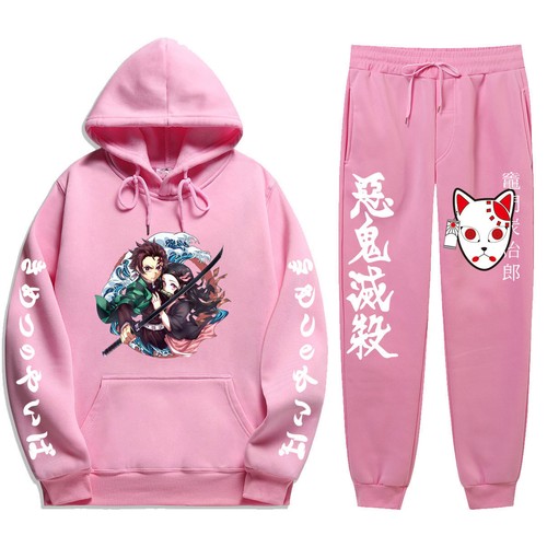 Demon Slayer Kamado Tanjirou Hoodies Hip Hop Pullover Tracksuits Pants Trousers - Picture 7 of 43