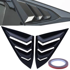 2x Black ABS Vent Quarter Side Window Louver Cover For Honda Civic 2016-2021