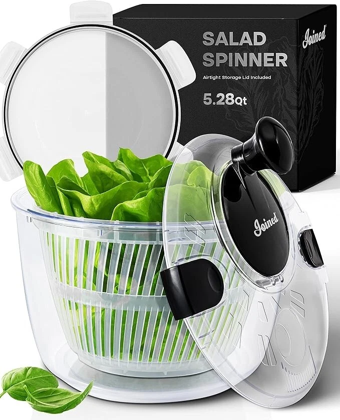 Large Salad Spinner with Storage Lid, Drain, Bowl, and Colander - Quick and Easy