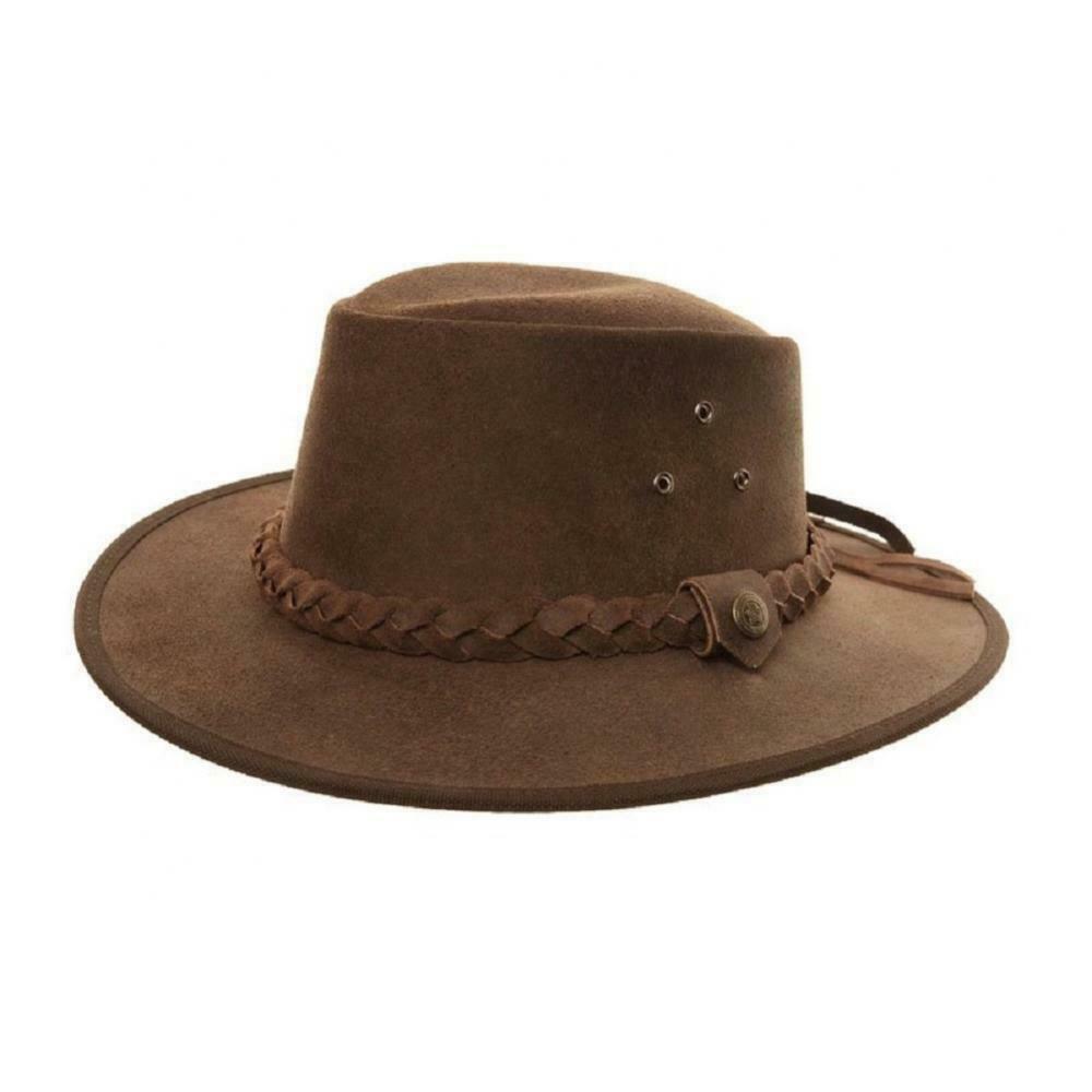 Mens Ladies Australian Aussie Leather Bush Hat Cowboy Hat 4 Sizes 2