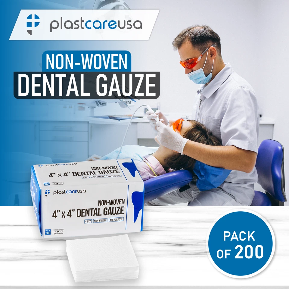 Almofadas de gaze dental, quadrados para esponjas de primeiros socorros, toalhetes médicos não tecidos 4x4 - Imagem 3 de 4