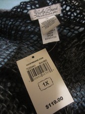 Lucky Brand Lucky Open Front Crochet Cardigan Sweater Black Plus Sz 1X -NWT 119