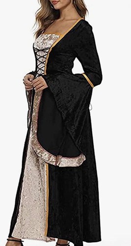 Womens Renaissance Medieval Costume Dress Lace up Irish Over Long Dresses Sz-S - Picture 4 of 6