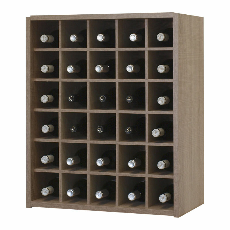 Malbec Self Assembly - 30 Bottle Melamine Wine Rack Kit - Rustic Oak Effect
