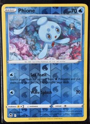 Pokemon - Phione 045/195 - Silver Tempest - Reverse Holo Rare - NM/M