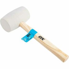 OX Tools Pro White Rubber Mallet 16oz 24oz 32oz Wooden Handle - Non Marking