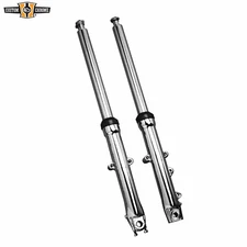 Chrome Fork Tube Assembly Sliders Single Disc 41mm Fits For Harley FLST 1986-99