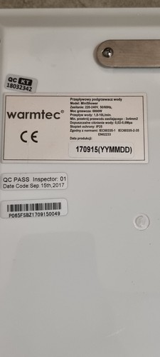 Durchlauferhitzer warmtec mini shower 6800W - Bild 6 von 6