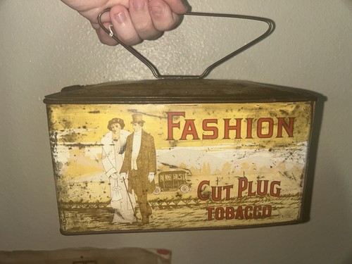 Fashion Cut Plug Tabak Werbedose Antik Brotdose