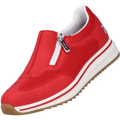Rieker Damen Slipper Halbschuh Rot L5854-33 Extra Weit Komfort Wechselfußbett