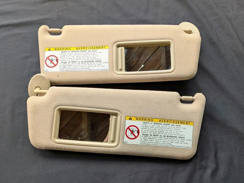 2006-2011 Lexus GS300 GS350 GS450H Driver & Passenger Sun Visor Pair Tan OEM - Image 2 of 4